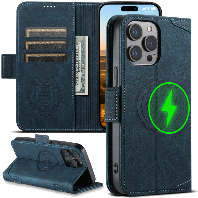 High Quality Leather Cover for iPhone 15 14 13 Pro Protective Case 2 in 1 Detachable Magnetic Wallet Phone Case