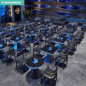 Meubles de siège de salon de cabine personnalisés Tables et chaises rectangulaires de restaurant de boîte de nuit éclairées par LED - Product Image 3