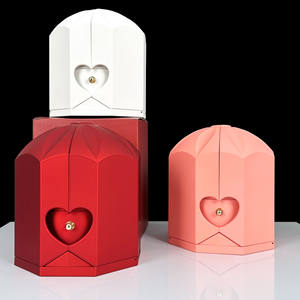 สินค้ามาใหม่กล่องเครื่องประดับดอกกุหลาบดอกกุหลาบแบบเปิดสองชั้นของขวัญวันวาเลนไทน์ - Product Image 2