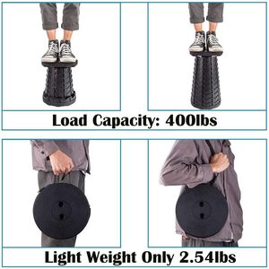 Premium aggiornato sgabello pieghevole portatile retrattile pieghevole telescopico 400 libbre Max peso leggero mobili da campeggio - Product Image 4