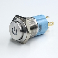 19mm voiture rouge/bleu/vert LED 12V momentané métal poussoir moteur démarrage bouton poussoir interrupteur