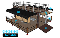 Doubles chambres de construction préfabriquée D'étage 2 niveau camions de nourriture récipient barre mobile de rue Double decker café alimentaire Caravane