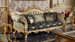 Canapé de luxe haut de gamme, vente vintage, bois massif + ensemble de tissu, chambre antique française - Product Image 3