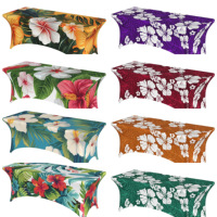 Nappe personnalisée en petite série, exclusive, à imprimé floral rétro, en spandex élastique épaissi, motif grandes fleurs, pour usage domestique