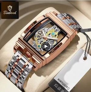 นาฬิกาข้อมือผู้ชาย Binbond B5011 5011 ควอตซ์ ดีไซน์โปร่งใส หรูหรา กันน้ำ สายสแตนเลส เรืองแสง สำหรับผู้ชาย - Product Image 1