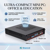 Mini PC Portátil con CPU Core I7, Microcomputadora de Escritorio para Juegos, Pantalla Dual, 7 USB, Logotipo Personalizado, Compatible con Sistema Operativo Win11 para Educación
