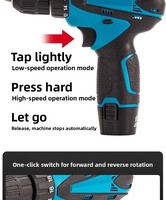 Nouvel ensemble combiné perceuse sans fil 12V à moteur sans balais et tournevis électrique lithium-ion