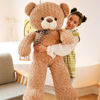 Set mainan boneka beruang Teddy warna-warni & klasik, boneka beruang lembut dengan dekorasi pita/dasi kupu-kupu mainan mewah
