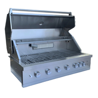 Barbecue à gaz GPL/GN/Butane d'extérieur de luxe haut de gamme en acier inoxydable intégré avec brûleurs réglables et allumage électronique