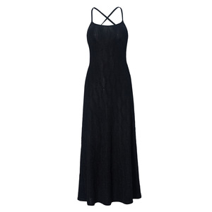 Vestido Largo Sexy de Punto Y3267, Vestido Largo Negro con <span class=keywords><strong>Tirantes</strong></span> y <span class=keywords><strong>Espalda</strong></span> Descubierta - Product Image 6