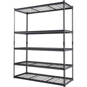 Scaffalatura a 5 Ripiani Regolabile in Acciaio Resistente con Protezione Anticorrosione, Senza Bulloni, 60 X 24 X 78 Pollici, Rastrelliera in Filo Metallico Verniciato a Polvere Nera - Product Image 1