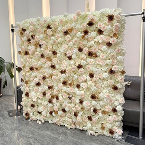 Panel floral 5D premium de rosas blancas de lujo, telón de fondo floral realista de seda para escenario de bodas - Product Image 6