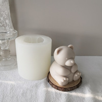 Nouveau design Moule en silicone écologique en forme d'ours pour savon et bougie, pour gâteau, aromathérapie, corps d'animal, cadeau fait main DIY 3D