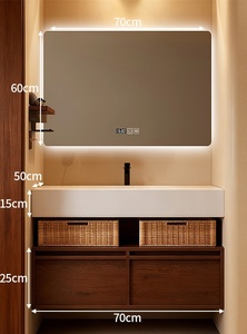 High Quality Bathroom Vanity with <b>Sink</b> - Wood Bathroom Cabinet with Marble <b>Sink</b> Vanity & Ample Drawer <b>Storage</b> - Product Image 6
