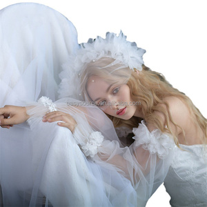 YM250 conception romantique floral court voile mariées vente chaude cage à oiseaux accessoires de <span class=keywords><strong>cheveux</strong></span> de mariage - Product Image 4