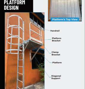 Tangga Panjat Vertikal Keselamatan Industri Luar Ruangan untuk Dijual Tangga Pemadam Kebakaran Eksterior - Product Image 3