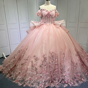 Robe de Quinceañera rose avec fleurs 3D, Vestidos De 15 Anos, robe de bal de princesse sur mesure Lsmu66 - Product Image 1
