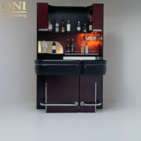 ONI Shopfitting Armoire à boissons alcoolisées Trendy en bois Bar Montage moderne Pub Bar Comptoir Lounge Bar à vin Design