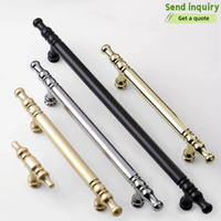 Poignées de meuble en aluminium massif, robustes, style bambou français, finition or brossé, avec boutons assortis, pour projets de quincaillerie - Vente en gros