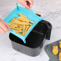 Friteuse à air carrée réutilisable de qualité alimentaire sans BPA Bastek Inserts Pots en silicone doublures Airfryer pour accessoires de four à micro-ondes