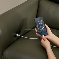 102978 Canapé inclinable électrique de luxe personnalisé Quanu, canapé moderne en cuir souple à 3 places avec chargeur USB