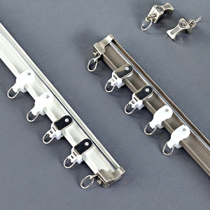 Rail de rideau incurvé en alliage d'aluminium avec crochets, blanc mat, Masa Gold, design moderne, durable, personnalisable pour fenêtre et balcon - Product Image 1