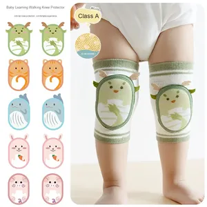 Genouillères pour bébé avec particules de silicone 3D antidérapantes, équipement de protection pour ramper, pour nourrissons, unisexe, design en maille fine - Product Image 1