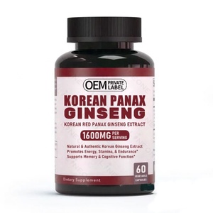 Cápsulas de Ginseng Rojo OEM/ODM, Venta Directa de Extracto de Ginseng Rojo Coreano de Alta Calidad para Mejoramiento Masculino, para Hombres y Mujeres - Product Image 1