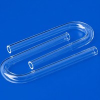 Tube optique en quartz transparent en forme de U, personnalisé, résistant à la corrosion, pour chauffages, laboratoires, fours tubulaires, avec soudure incluse
