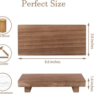 Wooden Soap Dish Rack Rectangular Minimalist Eco-Friendly Countertop <b>Stand</b> For Bathroom Kitchen - Product Image 3