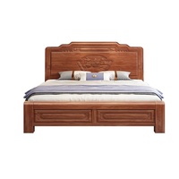 Lit double en bois massif de palissandre 1,5m 1,8m, motif ananas sculpté, style antique chinois, pour chambre principale, adapté aux personnes âgées, démontable
