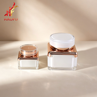 Pot carré en plastique PS personnalisé OEM/OED de 10g, 30g, 50g avec couvercle rond pour crème visage, cosmétiques, soins corporels et beurre capillaire