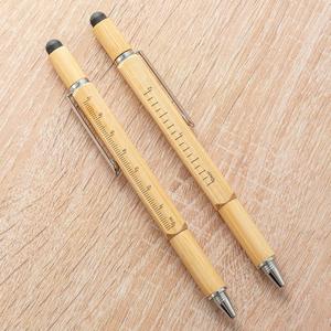 Bolígrafo Clásico 6 en 1 de Madera de Bambú con Pantalla Táctil, Nivel de Burbuja, Destornillador y Logotipo Personalizado para Promoción Ecológica - Product Image 3
