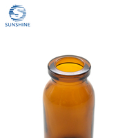 Flacon en verre ambré moulé en forme de cylindre de 10 ml avec bouchon en caoutchouc, récipient GMP pour le stockage d'échantillons de matières premières lyophilisées
