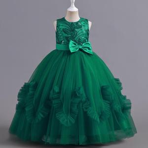 Vestido de Niña <span class=keywords><strong>2022</strong></span> Nuevo con Encaje de Flores Largo 4-14 Años para Cumpleaños, Comunión, Fiesta, Boda - Product Image 4