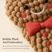 Jouet pour chien en peluche tricotée, sonore, à mâcher, en forme de pain d'épices de Noël, avec bonnet en forme de canne à sucre, cadeau de Noël pour chiens de petite et moyenne taille
