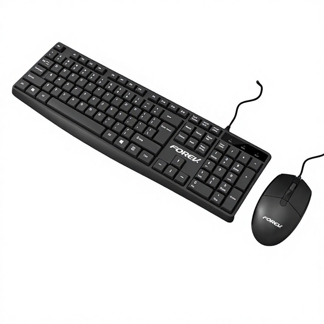 FV-69 Wired Mouse and Keyboard Set 104 Keys Silent Waterproof Ergonomic Design 1000 DPI in Stock for Business Home Office Use
