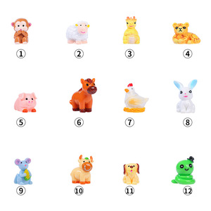 Figuras de animales del zodiaco en miniatura de resina, juego de 12 piezas, juguetes coleccionables para niños de 7 a 12 años, idea de regalo unisex - Product Image 1
