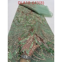 Tissu en dentelle française brodée de perles et de sequins de haute qualité, 5 yards, pour robe de mariée africaine, vente en gros