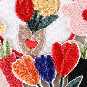 Série Saint-Valentin : Étiquette brodée à l'ordinateur, Patch fleur rose, Accessoires vestimentaires, Broderie autocollante pour carnet de notes - Product Image 3