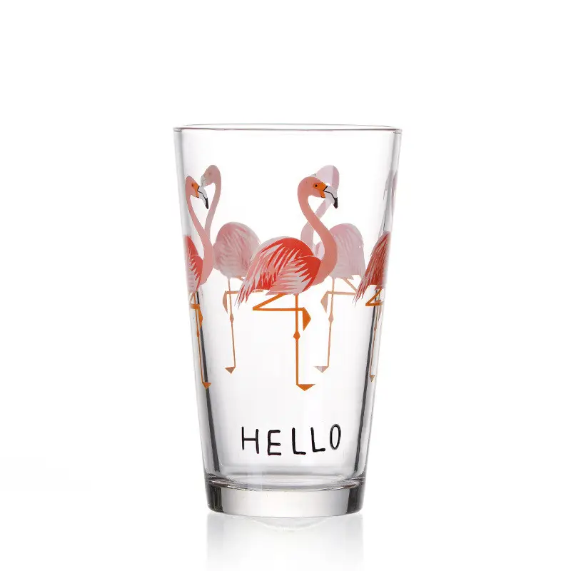 Zogift Summer Creative Bunte Doppel wand flasche Stroh Kunststoff Getränke tasse Cartoon Flamingo Wasser Kaffeetassen