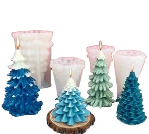 Custom Christmas tree scented candle mold DIY manual diffuser stone diatom mud plaster decoration silicon mold