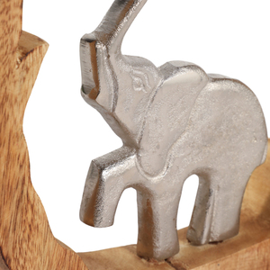 Scultura in Legno di Mango con Statuetta di Elefante per Arredamento Casa, Ornamento Decorativo per Bagno e Ufficio - Product Image 6