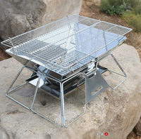 Barbecue portable pliable en acier inoxydable, détachable, pour camping, extérieur, robuste, compact, idéal pour les voyages