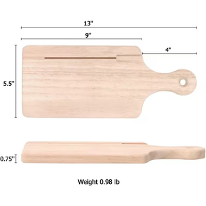 Tabla de Cortar de Madera Maciza para Cocina de Restaurante Portátil con Ranura para Cuchillo, Tabla de Cortar de Madera, Envío Gratuito, Sin Acabado - Product Image 3