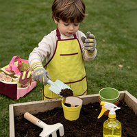 Ensemble d'outils de jardinage pour enfants Montessori, 6 pièces, sac fourre-tout, râteau, truelle, pot de plante, kit d'activités éducatives pour tout-petits, nature