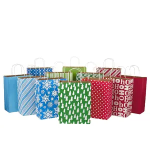Bolsas de regalo de papel Kraft baratas, bolsas de compras de papel normal para bodas personales con logotipo personalizado, gran oferta