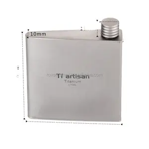 Açık Kamp Titanyum Cep Şişesi 175 ml 6 OZ Ultralight Titanyum Flask Ile Özelleştirilmiş Logo