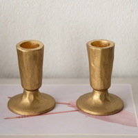 2 pièces de bougeoirs créatifs en fer noir américain pour salle à manger, salon de coiffure, bougeoirs en métal doré pour la décoration de la maison