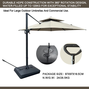 Nhiệm Vụ Nặng Nề HDPE Nước Đầy Ô Cơ Sở 360 Xoay Patio Dù Đứng 120Kg Thương Mại Ngoài Trời Cơ Sở Cho Khách Sạn Công Viên Sử Dụng - Product Image 2